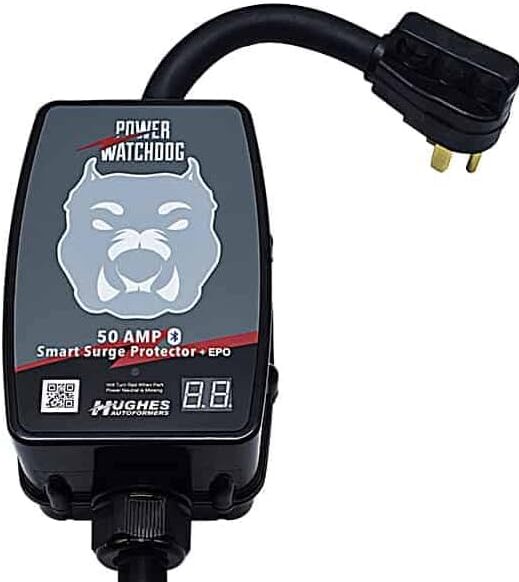 50 amp RV surge protector Power Watchdog with Bluetooth for campground electrical protection