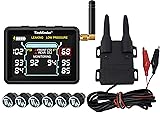 TireMinder i10 RV TPMS with 6 sensors for monitoring tire pressure and temperature