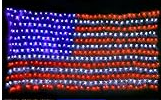 LED American flag net lights for outdoor RV campsite patio and patriotic holiday decor